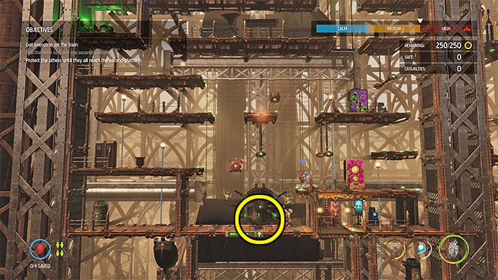 The main part of the mission features 3 battles, during which we will have to protect the fleeing Mudokons - Oddworld Soulstorm: Protecting the Mudokons, Reunion at the Old Trellis - walkthrough - 8: Reunion at the Old Trellis - Oddworld Soulstorm Guide