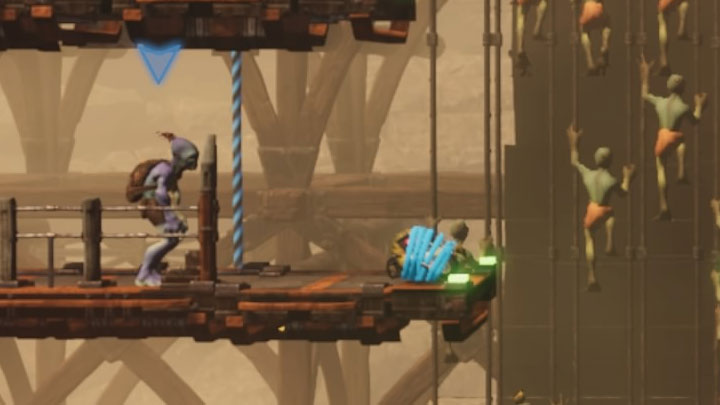 The best Slig elimination techniques are summarized below - Oddworld Soulstorm: Protecting the Mudokons, Reunion at the Old Trellis - walkthrough - 8: Reunion at the Old Trellis - Oddworld Soulstorm Guide