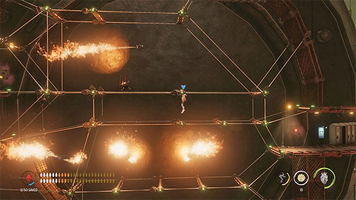 Your climb will also be disturbed by flying mines - Oddworld Soulstorm: Activating 5 Brewing Chambers - walkthrough - 17: Eye of the Storm - Final - Oddworld Soulstorm Guide
