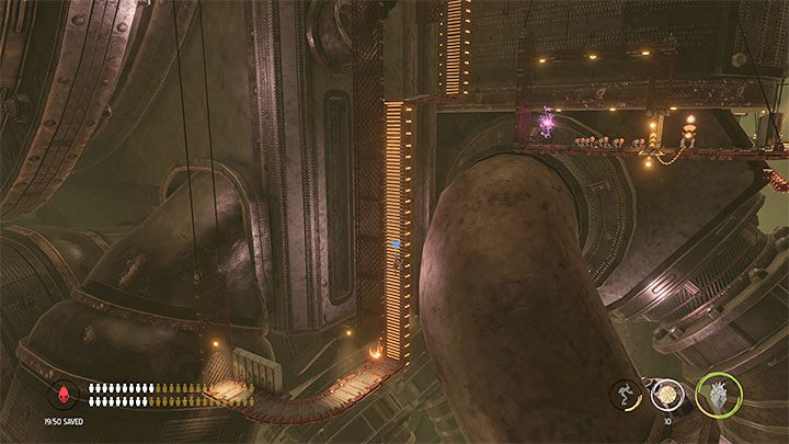 You will meet a group of Sligs along the way, and this is a good spot to do what is required for the Slig Apprehender and Brewnade badges - Oddworld Soulstorm: Activating 5 Brewing Chambers - walkthrough - 17: Eye of the Storm - Final - Oddworld Soulstorm Guide