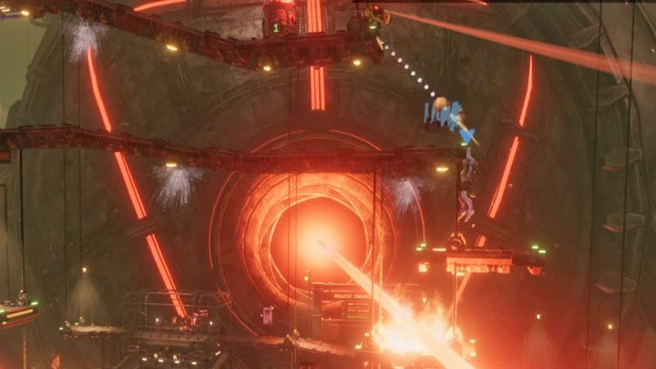 On the way to the higher balconies, you need to watch out for the Slig with a minigun patrolling the middle level - you can stun, kill or go around him - Oddworld Soulstorm: Activating 5 Brewing Chambers - walkthrough - 17: Eye of the Storm - Final - Oddworld Soulstorm Guide