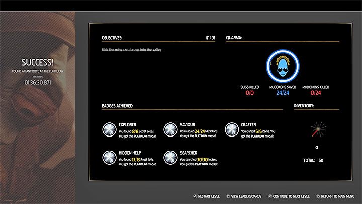 Additional note - Badges/challenges are related to trophies from the Gameplay Master group - Oddworld Soulstorm: 100% mission completion - how to do it? - FAQ - Oddworld Soulstorm Guide