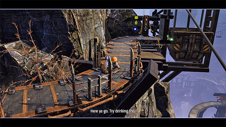 This can be done once you collect the 5 ingredients needed to craft an antidote (a single antidote bottle will do) - Oddworld Soulstorm: Healing sick Mudokons, the Funicular - walkthrough - 4: The Funicular - Oddworld Soulstorm Guide