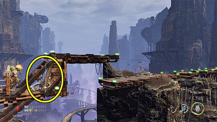 Return to the previous location of the second sick Mudokon, then head to the right - Oddworld Soulstorm: Healing sick Mudokons, the Funicular - walkthrough - 4: The Funicular - Oddworld Soulstorm Guide