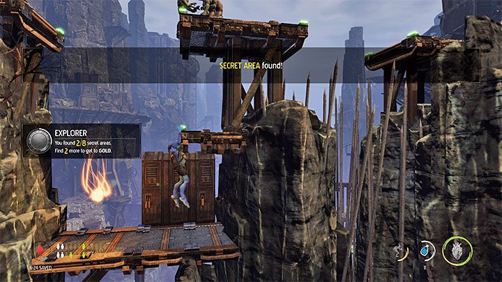 Let's continue to the right, but on the way, let's jump into a hole without spikes - Oddworld Soulstorm: Healing sick Mudokons, the Funicular - walkthrough - 4: The Funicular - Oddworld Soulstorm Guide