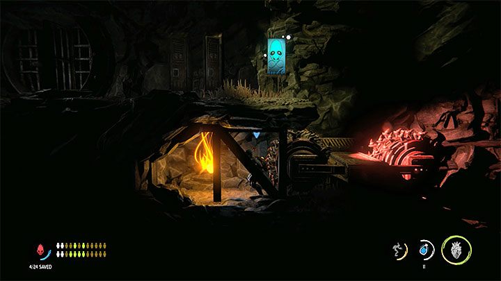 Using flares and Chanting is helpful while exploring the optional mine, because Abe can die here and there are several different areas to discover - Oddworld Soulstorm: Healing sick Mudokons, the Funicular - walkthrough - 4: The Funicular - Oddworld Soulstorm Guide