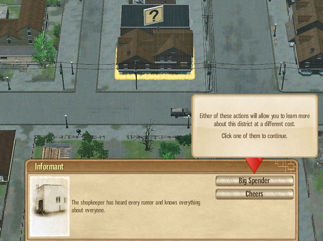 Informants will provide information necessary to take control over a district. - Maine Ave - Act I - Omerta: City of Gangsters - Game Guide and Walkthrough