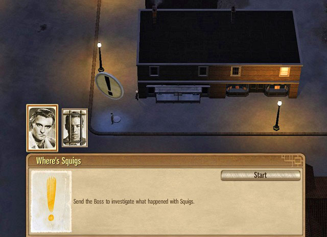 Sometimes, you're going to have to seek information among the people walking on the streets. Just as informants, they are marked with an exclamation mark. - Maine Ave - Act I - Omerta: City of Gangsters - Game Guide and Walkthrough