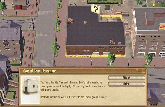 The first encounter with Corsini's gang, or rather with his lieutenant: Frankie