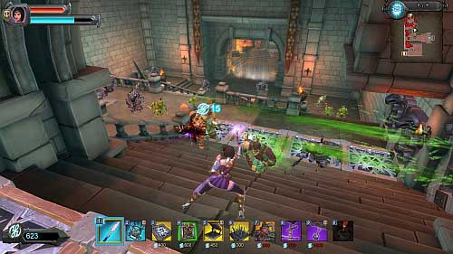 In time it's a good idea to set another sprayers and vents in front of the stairs (P2, P3) - Level 8 - Servant Entrance - Walkthrough - Orcs Must Die! 2 - Game Guide and Walkthrough