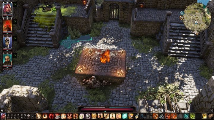 The Historian has Hellfire status which cant be extinguished with regular rain or water. - The Historian - How to douse the Hellfire status in Divinity Original Sin 2? - FAQ - Divinity Original Sin 2 Guide