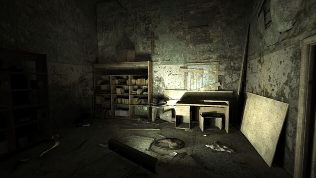 Climb on that desk and go through the hole - Underground lab/Hospital - Game Walkthrough - Outlast: Whistleblower - Game Guide and Walkthrough