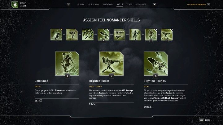 The Technomancer has 8 unique skills that can be unlocked at specific character levels - Outriders: Technomacer - premade character build - Technomancer - Outriders Guide