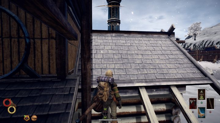 On the beams, get to a smaller roof. - How do I get unique Skeleton Armor Set in Outward? - FAQ - Outward Guide