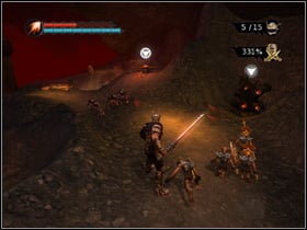 Take 10 reds from the spawning pit and come back through the hole to the path under the archway and head to the wheel youll see in lava (#2) - Get your Minion Hives back - Walkthrough - Overlord - Game Guide and Walkthrough