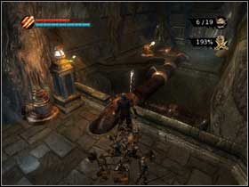 Leave the room, walk up the stairs nearest you, and then another one (#1) - Retrieve the Beer Kettle - Walkthrough - Overlord - Game Guide and Walkthrough