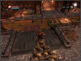 When you're ready, turn the wheel on the right side of the gate (#1) and come on in - Retrieve the Food - Walkthrough - Overlord - Game Guide and Walkthrough