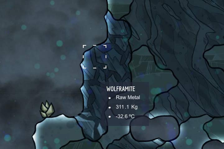 Wolframite - The material is very resistant to high temperatures - Minerals, rocks and metals in Oxygen Not Included | Resources - Resources - Oxygen Not Included Game Guide