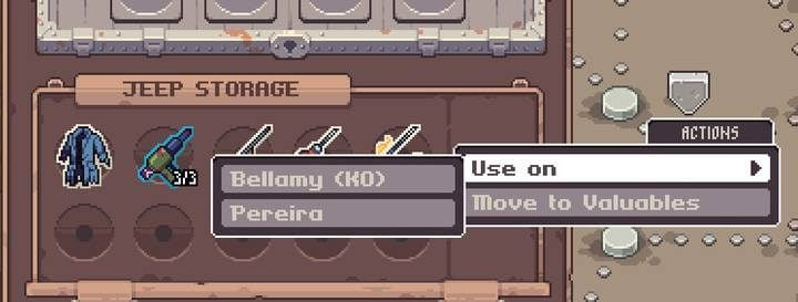 You can heal characters who were knocked out by opening the jeeps screen (provided that this person didnt lose all points next to the KO status). - Can the characters die in Pathway? - FAQ - Pathway Guide and Tips