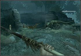 Youll encounter first enemy, the dinosaur - Heading Back - Walkthrough - Peter Jacksons King Kong - Game Guide and Walkthrough