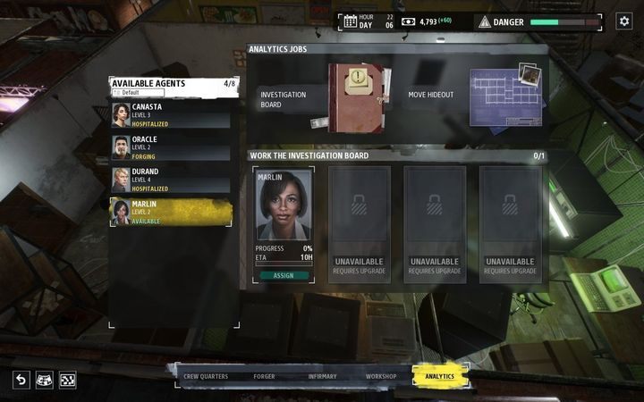 This room is used to analyze evidence and materials - Base Upgrades in Phantom Doctrine game - Basics - Phantom Doctrine Game Guide