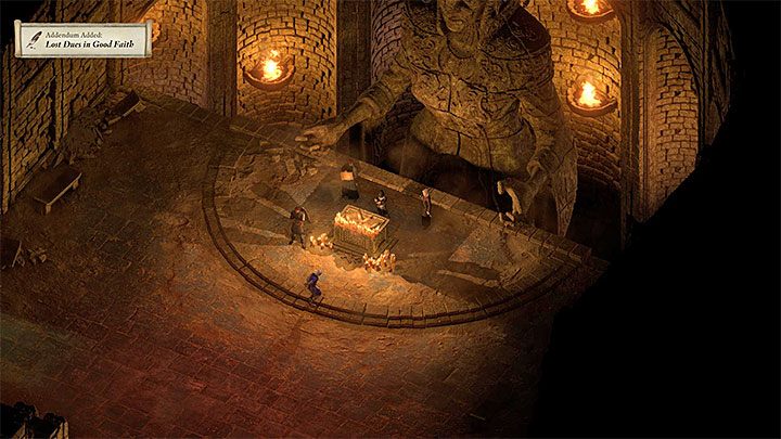 The court room, presented in the picture, is your destination - reach it by following the nearest northern corridor - Pillars Of Eternity 2: Lost Dues in Good Faith - Walkthrough - Pillars Of Eternity 2: Quests Neketaka Island - Pillars Of Eternity 2 Deadfire Game Guide