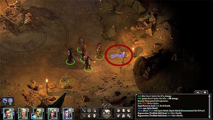 On the second level of the dungeon (M30,8) you start next to the distorted adra column and the room with the corpses (another vision) - Pillars Of Eternity 2: The Storms of Poko Kohara - Walkthrough - Pillars Of Eternity 2: Side quests Poko Kohara Ruins - Pillars Of Eternity 2 Deadfire Game Guide