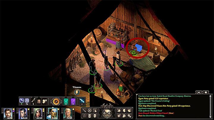 Get to the central part of the village where youll meet Mukumu and strangled Tamau (M27,5) - Pillars Of Eternity 2: Side quests on Tikawara Island - Walkthrough - Pillars Of Eternity 2: Side Quests Tikawara Island - Pillars Of Eternity 2 Deadfire Game Guide