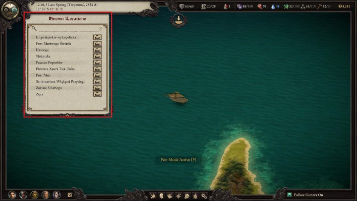 This list lets you easily choose a destination. - Pillars of Eternity 2: Exploration and Environmental Interactions - Pillars Of Eternity 2: Basics - Pillars Of Eternity 2 Deadfire Game Guide
