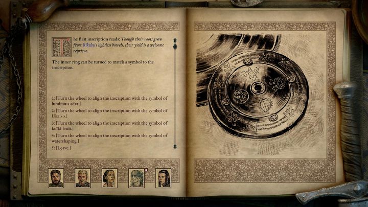 After acquiring the missing parts of the stone disk, you can start solving the puzzle - Pillars Of Eternity 2: The Last Sanctuary - Walkthrough - Pillars Of Eternity 2: Side quests Motare o Kozi Island - Pillars Of Eternity 2 Deadfire Game Guide