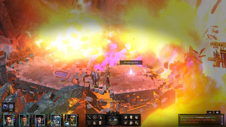 After teleporting, use the stairs and follow the available path until you reach the last soul fragment - Pillars of Eternity 2 Beast of Winter: The Bridge Ablaze - Walkthrough - Beast of Winter: Main Quests - Pillars Of Eternity 2 Deadfire Game Guide