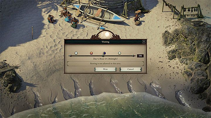 The easiest and the most comfortable method of changing time in Pillars of Eternity 2 Deadfire is to use Waiting option by pressing R key (the same key also activates the option that lets you rest in a campsite) - Pillars Of Eternity 2: How to easily change time of a day? - Pillars Of Eternity 2: FAQ - Pillars Of Eternity 2 Deadfire Game Guide