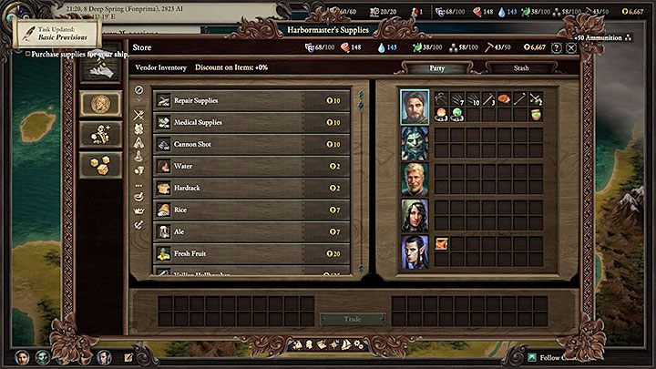 After repairing the ship, you will learn from Steward that you also need to take care of the most vital supplies - Pillars Of Eternity 2: Side Quests in Maje Island - Walkthrough - Pillars Of Eternity 2: Quests Island Maje - Pillars Of Eternity 2 Deadfire Game Guide