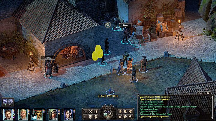 Go back to the back alley at night (you can rest or wait), and you should encounter the pirates, led by Cotta (you can recognize them easily, since they will be accompanied by a tamed wolf - see the screen above) - Pillars Of Eternity 2: Side quests in Neketaka - Walkthrough - Pillars Of Eternity 2: Quests Neketaka Island - Pillars Of Eternity 2 Deadfire Game Guide