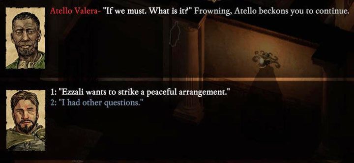 You need to make a few preparations if you want to resolve the conflict by reaching a peaceful agreement - Pillars Of Eternity 2: The conflict between Valera and Bardatto - Walkthrough - Pillars Of Eternity 2: Quests Neketaka Island - Pillars Of Eternity 2 Deadfire Game Guide