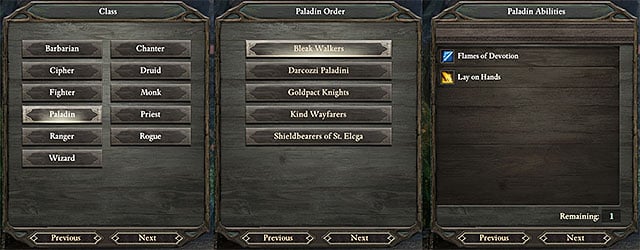 Some classes require you to pick an Order to which you belong as well - Character creation | Pillars of Eternity Basics - Basics - Pillars of Eternity Game Guide & Walkthrough