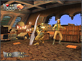 You will see another cut-scene (#1) - Mission 10 - part 1 - Mission 10 - Sea Battle - Pirates of the Caribbean: At Worlds End - Game Guide and Walkthrough