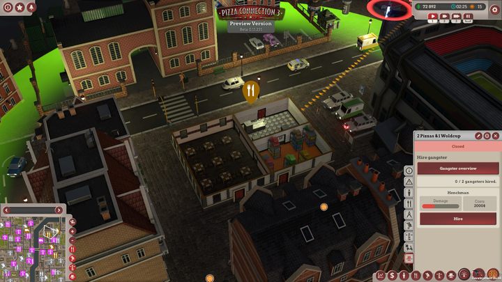 At the beginning of The Pizza-Blitz over London you are attacked by gangsters sent by the competition - The Pizza-Blitz over London | Main missions in Pizza Connection 3 - Main missions - Pizza Connection 3 Game Guide