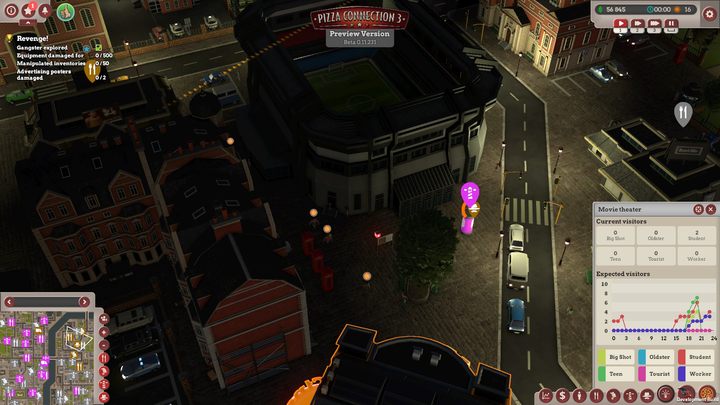 Your hired gangster will appear next to your restaurant - The Pizza-Blitz over London | Main missions in Pizza Connection 3 - Main missions - Pizza Connection 3 Game Guide