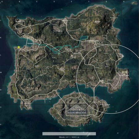 The fighting zone will constantly become smaller and smaller. - White and blue zones on your map in PUBG - Battlefield - PUBG Guide
