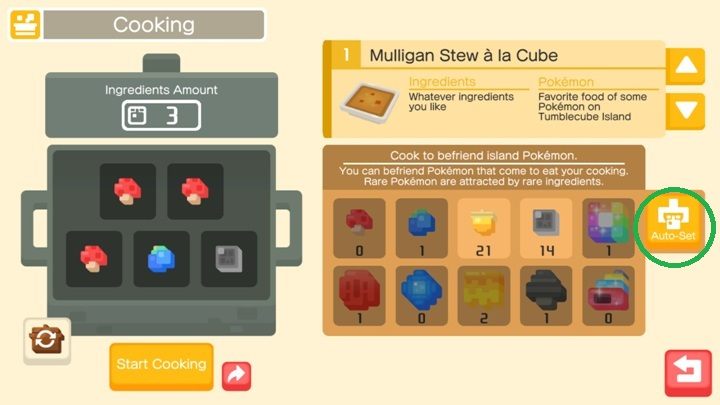 If you dont want to experiment with creating pokemon, just press the button highlighted above, and the game will insert the ingredients automatically - youll be able to just watch the results - How to create new pokemon in Pokemon Quest? - FAQ - Pokemon Quest Game Guide