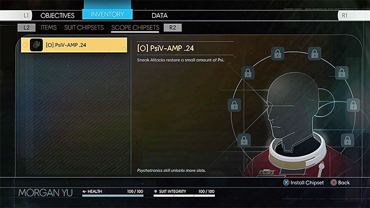 An example Suit Chipset and Scope Chipset. - Suit Chipsets and Scope Chipsets - Character development - Prey Game Guide