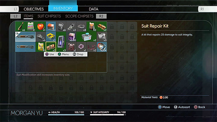 Use Suit Repair Kits only when youre absolutely sure that they wont go to waste. - Stamina, Health bar, and Armor - Combat - Prey Game Guide
