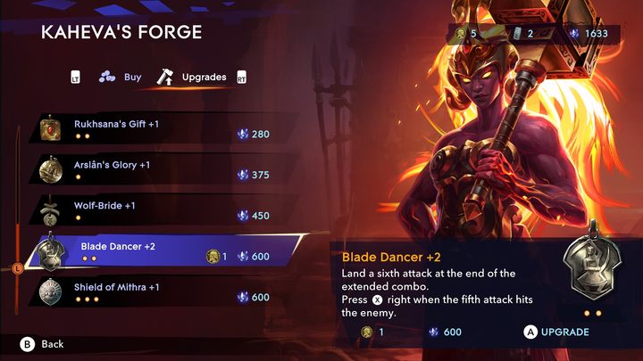 You can upgrade the amulet in the workshop of the goddess Kaheva - Prince of Persia The Lost Crown: Best Amulets - Basics - Prince of Persia The Lost Crown Guide