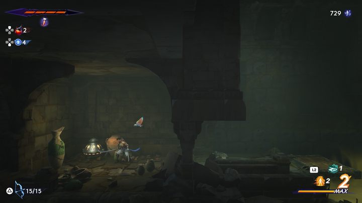 At the end of the room filled with toxic water - Prince of Persia The Lost Crown: All Spirited Sand Jars (Prophecies) - Secrets and Collectibles - Prince of Persia The Lost Crown Guide