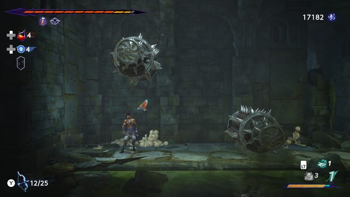 Found in the northern part of the region in a room with rotating blades - Prince of Persia The Lost Crown: All Xerxes coins - Secrets and Collectibles - Prince of Persia The Lost Crown Guide