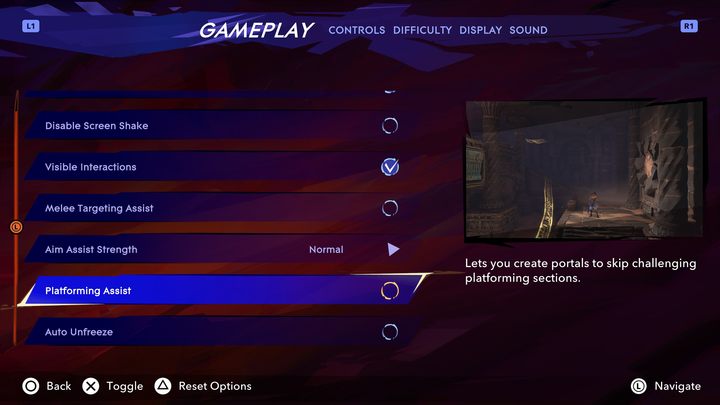 In addition to those mentioned, Prince of Persia The Lost Crown has several additional facilities available in the "Gameplay" tab - Prince of Persia The Lost Crown: Difficulty levels - Basics - Prince of Persia The Lost Crown Guide