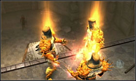 Jump onto the switch and run through the closing door - Walkthrough - The Palace - Walkthrough - Prince of Persia: The Forgotten Sands - Game Guide and Walkthrough