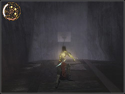 You are finishing the flight dropping into narrow vertical gap, stretching between two walls - The Sewers - Walkthrough - Prince of Persia: The Two Thrones - Game Guide and Walkthrough