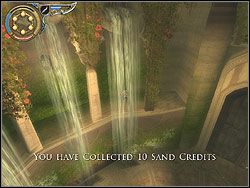 Come up to the brink of the terrace and stand so you have the wall over your left side - The City Gardens - Walkthrough - Prince of Persia: The Two Thrones - Game Guide and Walkthrough